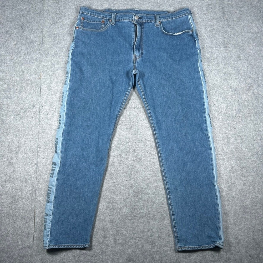 Levi denim jeans Mens W38 Blue Hi-Ball Taper Side Logo Stripe Streetwear Casual